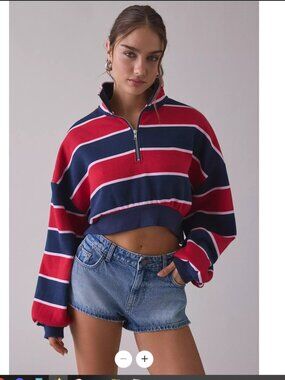 Out From Under Take It Easy Cropped Quarter Zip Pullover